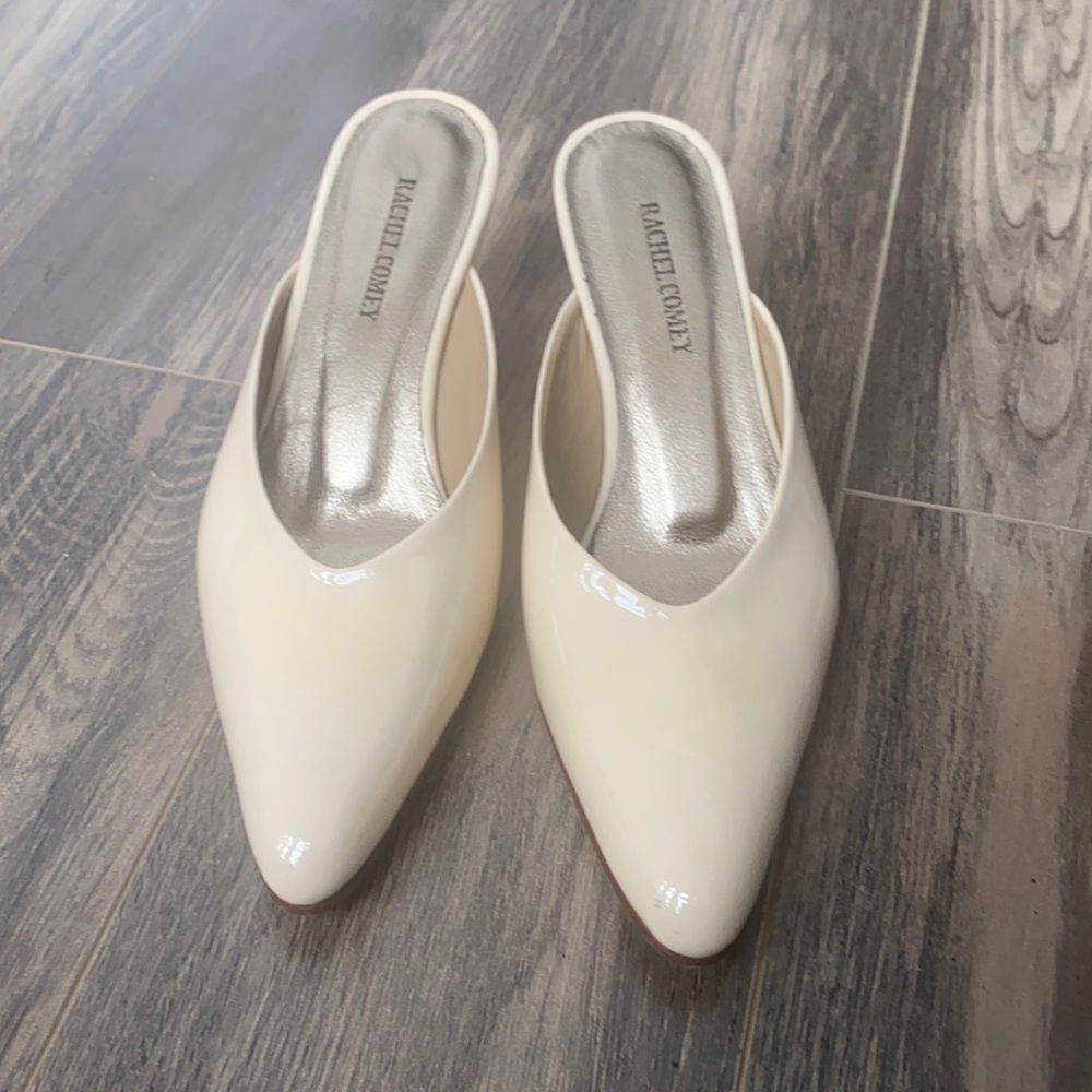 Rachel comey patent kitten heel mule wedge slide